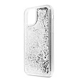GUHCN61GLHFLSI Guess Glitter Hearts Zadní Kryt pro iPhone 11 Silver