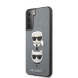 KLHCS21MSAKICKCSL Karl Lagerfeld Saffiano K&C Heads Kryt pro Samsung Galaxy S21+ Silver