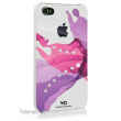White Diamonds zadní kryt Liquids pink +fólie pro iPhone 4, 4S, bílá